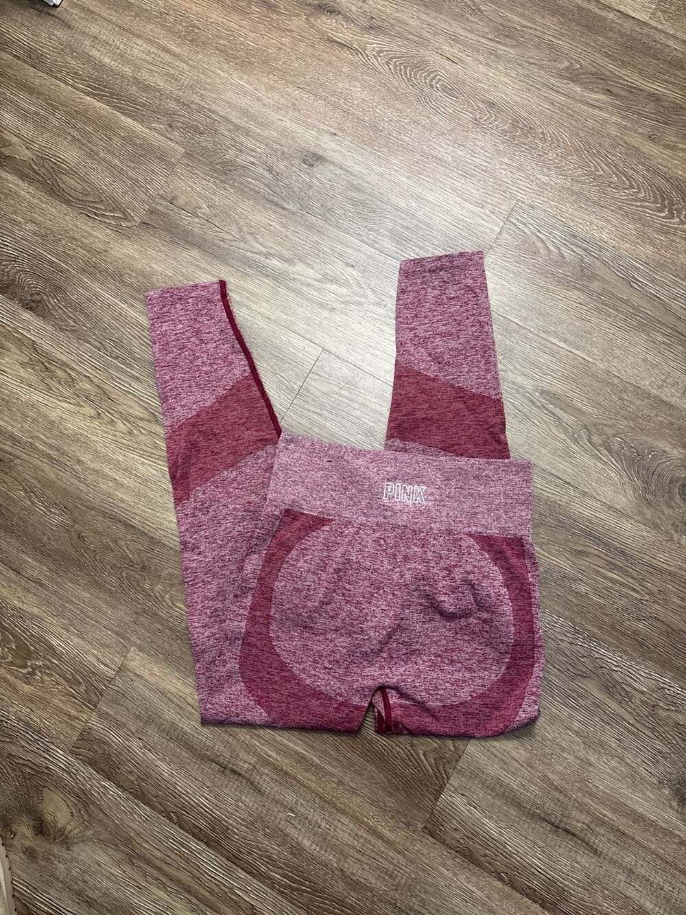 Victoria's Secret PINK Seamless High-Waisted Leggings, Maroon Heather, Size M